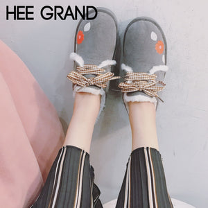 Round Toe Platform Casual Flats Shoes Lace Up Women Winter Warm