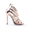 34-43 Large size Ankle Strap Peep Toe Gold High-heeled Women Shoes Sexy Lady