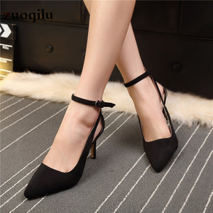 Suede Office Shoes Woman High Heels 2019 Women Shoes
