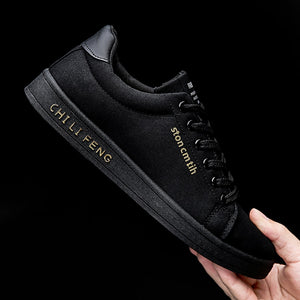 Canvas Loafers Shoes Men's Casual Shoes / Black