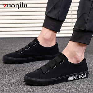 New 2019 Canvas Men Shoes Low-top Black Shoes