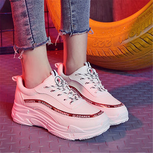 Women's Casual Shoes White Sneakers Lace-Up